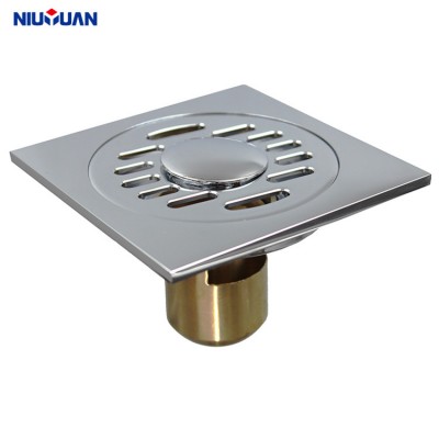 Durable Chrome anti-odor brass shower strainer floor drain